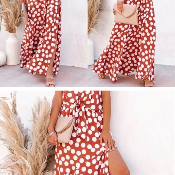 Rustic Polka Dot Maxi Dress - Picture 5 of 6